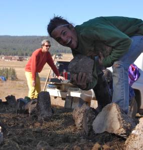 Adding rocks for thermal mass